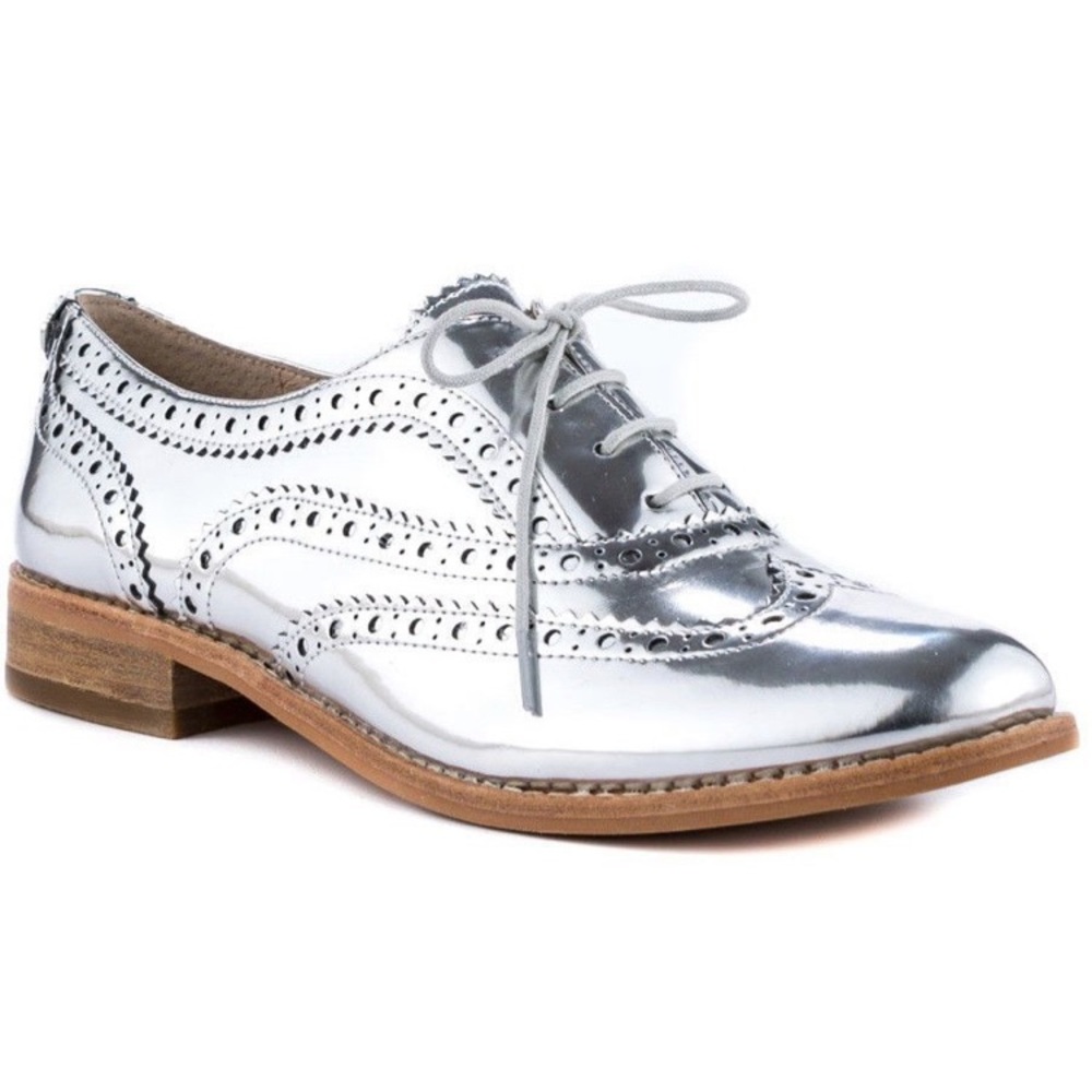 Sam Edelman metallic jerome spectator oxford flats